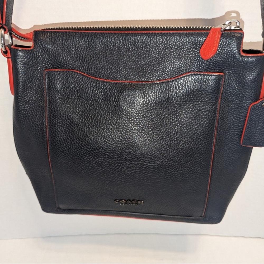 Coach Black and Red Leather Crossbody Bag